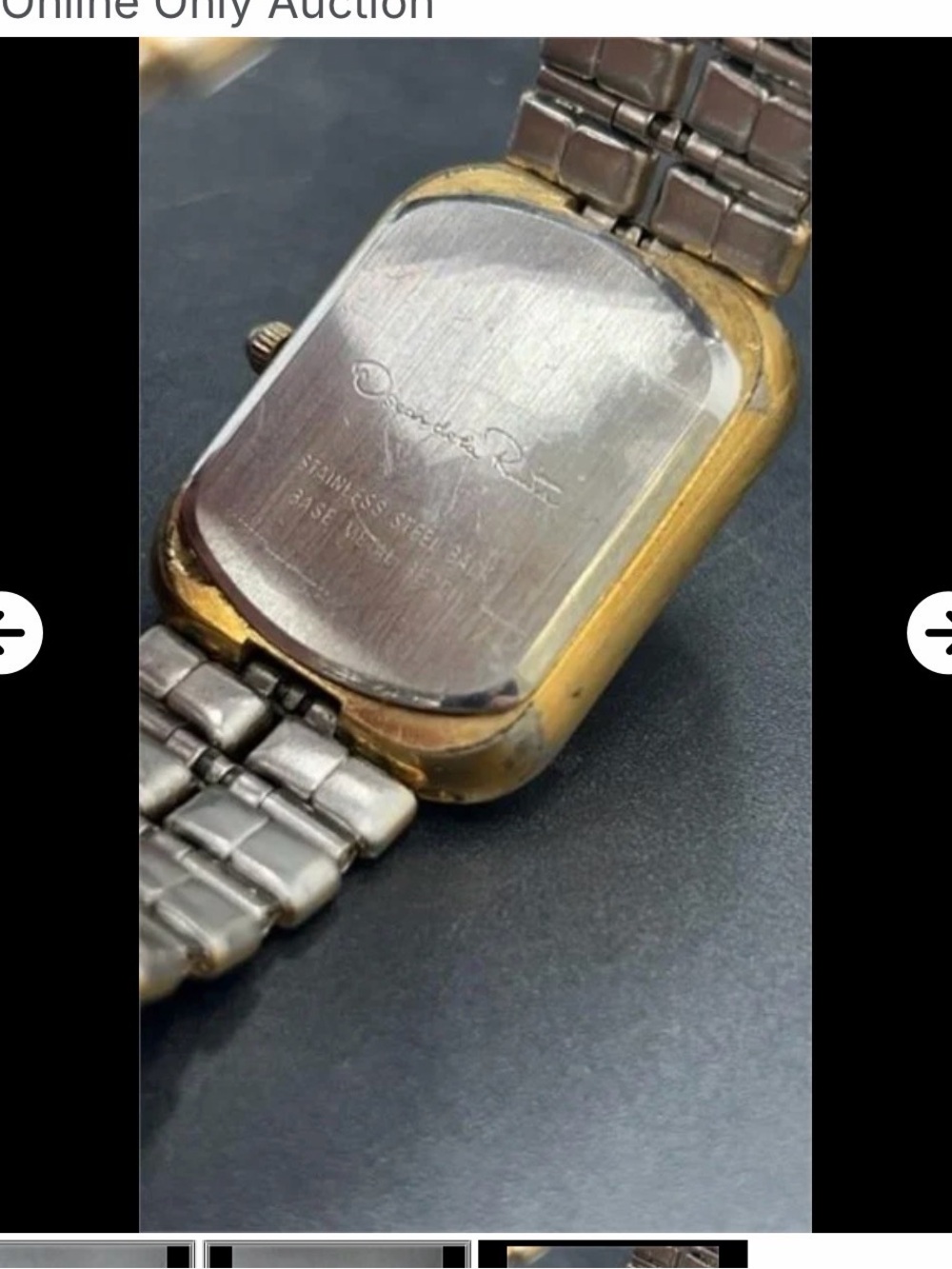 Oscar de la Renta Gold Tone Rectangular Bracelet Watch - Picture 3 of 8